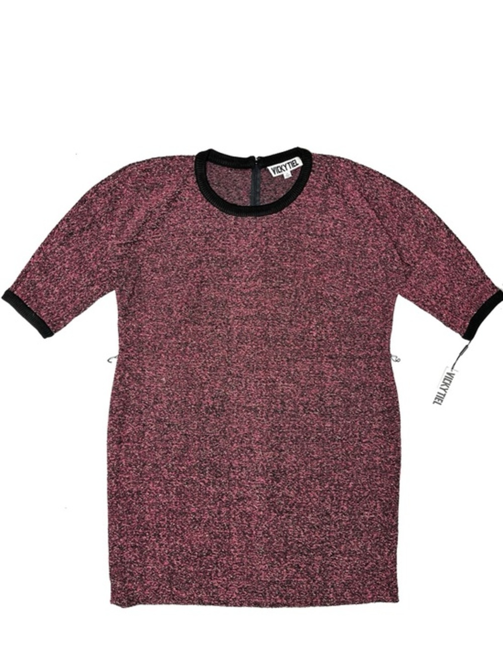 NWT Vicky Tiel 3X Tweed Sweater Dress Pink Metallic Gold Office Dressy
